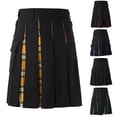 thumbnail image 1 of Shadoumai Men's Utility Kilt Scottish Traditional Style Skirt High Waist Plaid Pleated Skirt Mens Modern Gothic Kilts 2026 Winter, 1 of 6