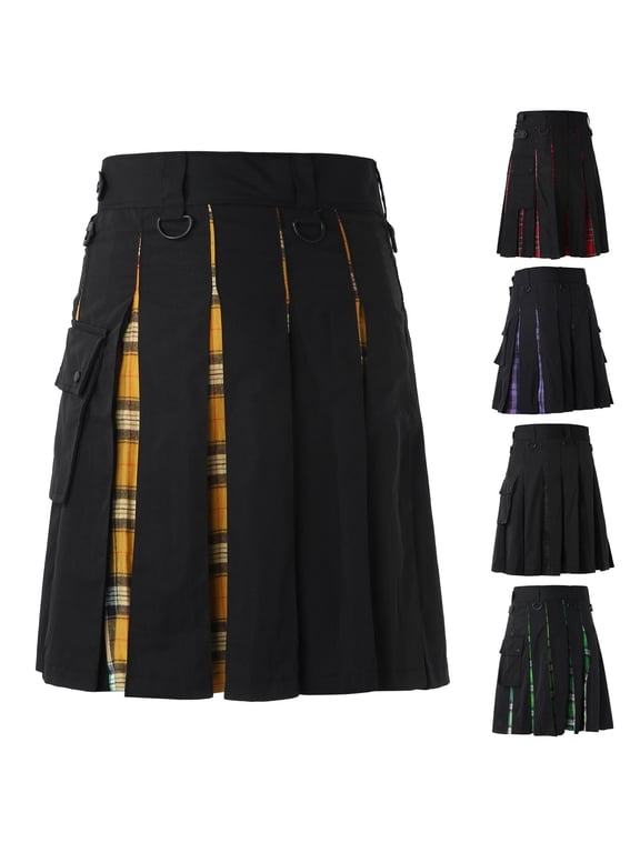 Men's Utility Kilt Scottish Traditional Style Skirt High Waist Plaid Pleated Skirt Mens Modern Gothic Kilts 2026 Winter