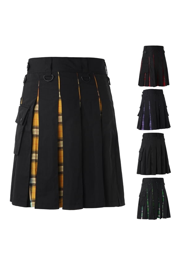 Men's Utility Kilt Scottish Traditional Style Skirt High Waist Plaid Pleated Skirt Mens Modern Gothic Kilts 2026 Winter