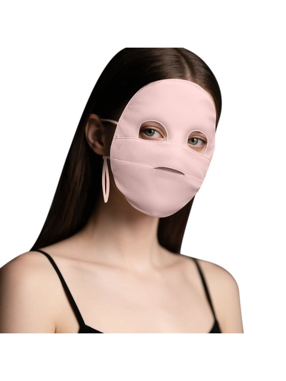 Mulberry Silk Sun Protection Face Mask with Forehead Coverage - UPF 50+ Lightweight Facial Shield for Outdoor Protection