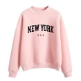 thumbnail image 1 of Shadoumai New York Sweatshirts Women Crew Neck Pullover Letter Graphic Hoodie Relaxed Fit Long Sleeve Fall Winter Tops, 1 of 4