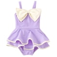 thumbnail image 1 of Shadoumai One Piece Swimsuit for Girls 10-12 Ruffle Ruched Girls Tankini Swimsuit Quick Drying Crossback Floral Print Ruffle Bathing Suit Stripe Double Straps Swimwear with Cover Up Skirt, 1 of 4