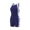thumbnail image 1 of Shadoumai One Piece Swimsuit for Girls 10-12 Tummy Control Girls Tankini Swimsuit Quick Dry Contrast Color Bathing Suit Swimwear Shorts and Skirt with Chest Pad, 1 of 8