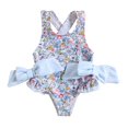 thumbnail image 1 of Shadoumai One Piece Swimsuit for Girls 9-10 Cutout Waist Tankini Lightweight Contrasting Trim Beach Skirt Cute Ruched Bathing Suit Swimwear with Cover Up Skirt Adjustable Straps, 1 of 7