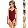 thumbnail image 1 of Shadoumai One Piece Swimsuit for Girls Pink Scalloped Ribbed Girls Tankini Swimsuit Lightweight Color Block Bathing Suit Removable Chest Pad Swimwear with Cover Up Skirt, 1 of 4
