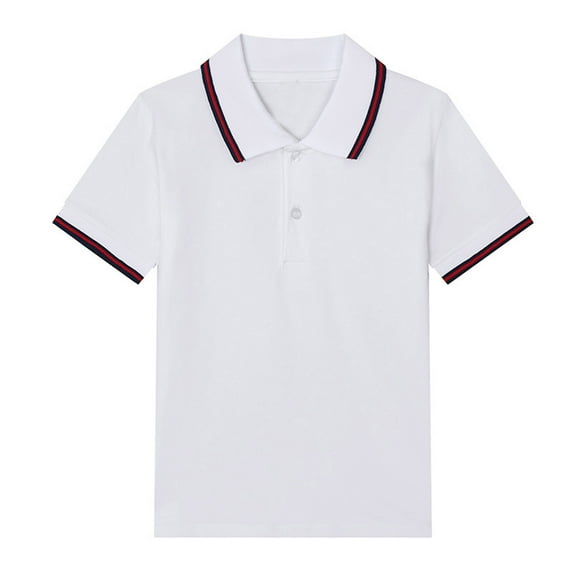 Shadoumai Polo Shirts for Boys Toddler Graphic T-Shirts Button Down Shirt Short Sleeve Shirt Comfortable Sports T-Shirt Summer Collared Shirts for Boys