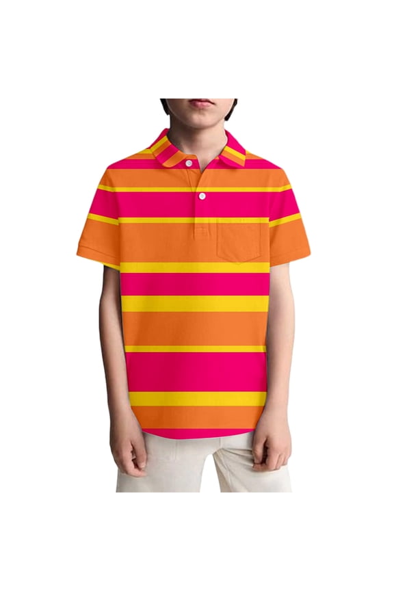 Polo Shirts for Boys Polka Dot Print Button Down Shirt Short Sleeve T-Shirt Casual Summer Tops Cute Baby Boy Clothes