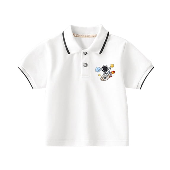 Shadoumai Polo Shirts for Boys Toddler Striped Button Closure Short Sleeve T Shirt Top Comfortable Preppy Tops Summer Beach Shirts for Kids