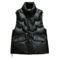thumbnail image 1 of Shadoumai Puffer Vest Womens Metallic Shiny Baggy Winter Quilted Vests, Windproof Sleeveless Puffer Jacket Warm Padded Down Outerwear, 1 of 4