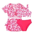 thumbnail image 1 of Shadoumai Ruffle Butts Girls Swimsuits Ruffle Girls Bikini Spaghetti Strap Tankini 3 Pieces Bathing Suit Color Block Modest Swimwear with Cover Up, 1 of 6
