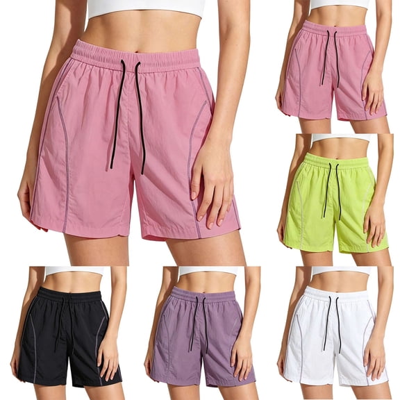 Shadoumai Running Shorts for Women with Pockets 7 Inch Inseam Quick Dry Workout Athletic Gym Basketball Hiking Summer Womens Shorts