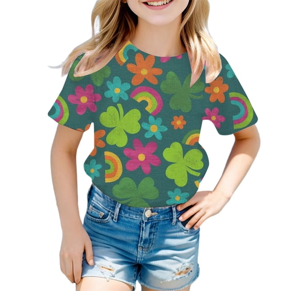 Shadoumai Saint Patricks Day Shirts Kids Funny Plaid Long Sleeve St Patricks Day Outfits Tee Tops
