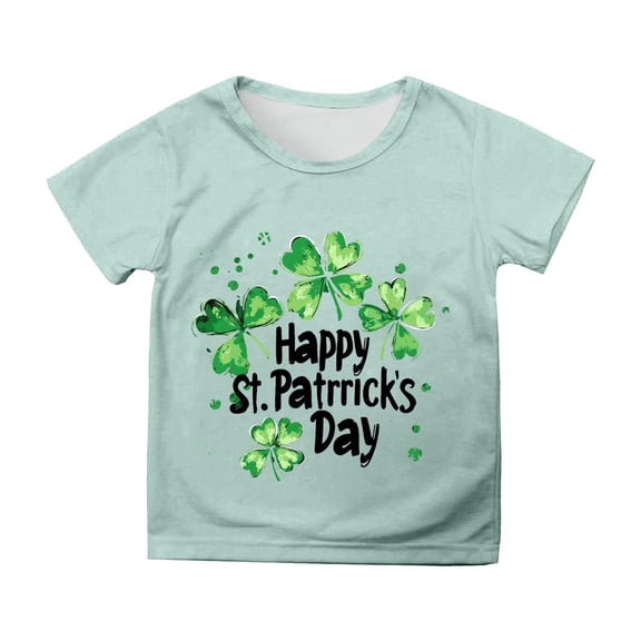 Shadoumai Saint Patricks Day Shirts Kids Funny Plaid Long Sleeve St Patricks Day Outfits Tee Tops