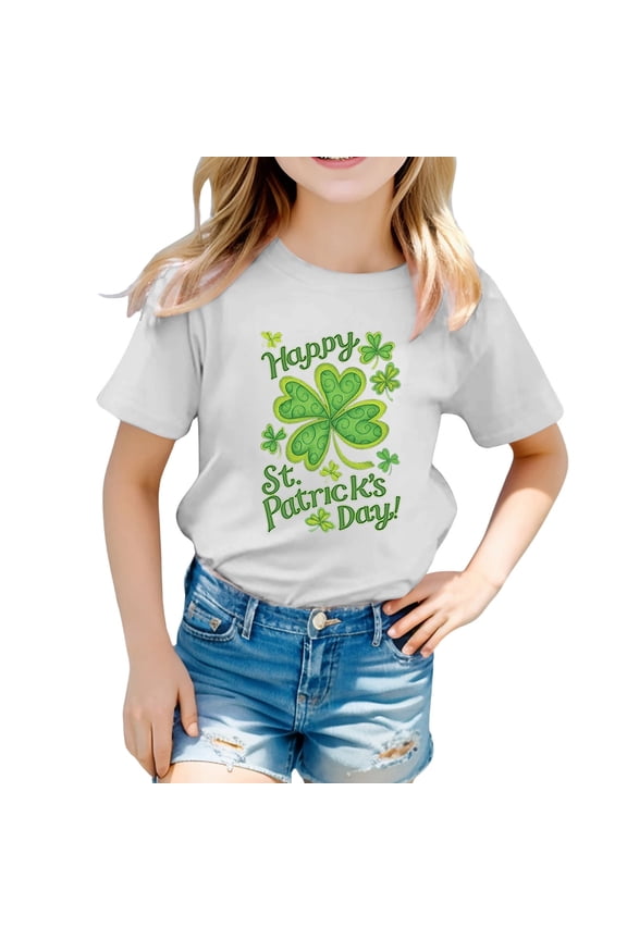 Saint Patricks Day Shirts Kids Funny Plaid Long Sleeve St Patricks Day Outfits Tee Tops