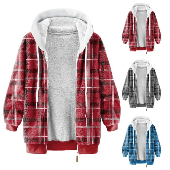 Shadoumai Sherpa Jacket Women Oversized Zip Up Hoodie Fuzzy Warm Jacket Shackets Fall Casual Fleece Outerwear 2025 Winter Coats