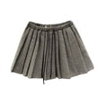 thumbnail image 1 of Shadoumai Shimmering Pleated Girls Skirt with Sparkly Sequins Drawstring Elastic Waist Comfortable Mini Skirt for Everyday Wear, 1 of 6