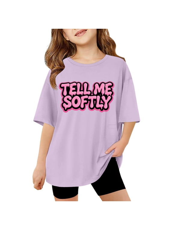 Shirts for Girls Cute Graphic Tshirts Kids Family Vacation Tees Holiday Casual Short Sleeve Tops