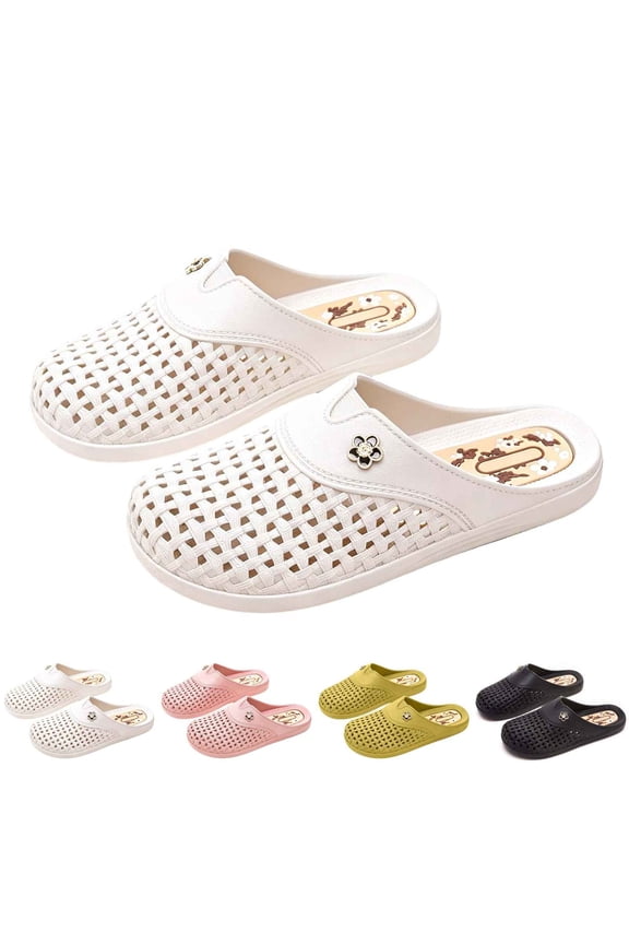 Shower Shoes for Women Closed Toe Pool Slides with Drain Holes Anti- Garden Clogs Indoor Outdoor Summer Bath Slipper