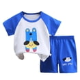 thumbnail image 1 of Shadoumai Size 4-8 Years Boys Clothes 2 Piece Summer Outfit Short Sleeve Dinosaur Polo Tee Shirt Top and Casual Shorts Set, 1 of 3