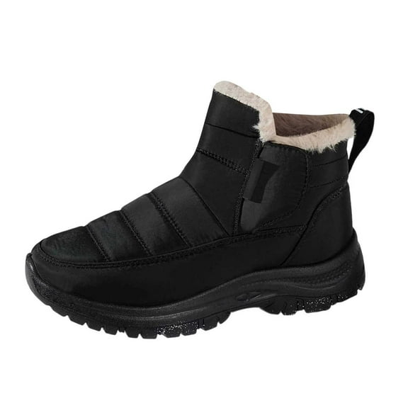 Shadoumai Snow Boots for Women 2025,Women's Warm Lined Winter Waterproof Ankle Boots Flat Heel Outdoor Booties Comfortable Round Toe Shoes