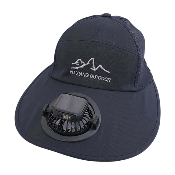 Shadoumai Solar Rechargeable Peaked Cap, Solar-Powered Baseball Cap with Built-in Fan, USB Rechargeable Outdoor Sun Visor Hat