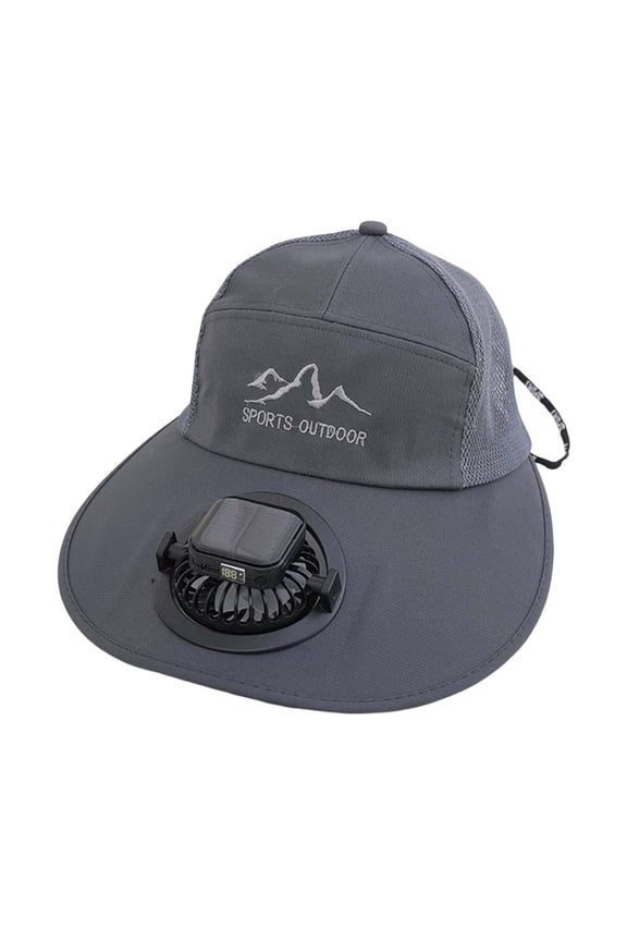 Solar Rechargeable Peaked Cap, Solar-Powered Baseball Cap with Built-in Fan, USB Rechargeable Outdoor Sun Visor Hat