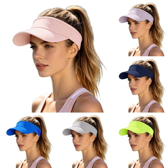 Shadoumai Sports Sun Visor for Women Men, Summer Cooling Stretchy Visors Hats, Womens Ponytail Hat for Golf, Running, Beach Tennis