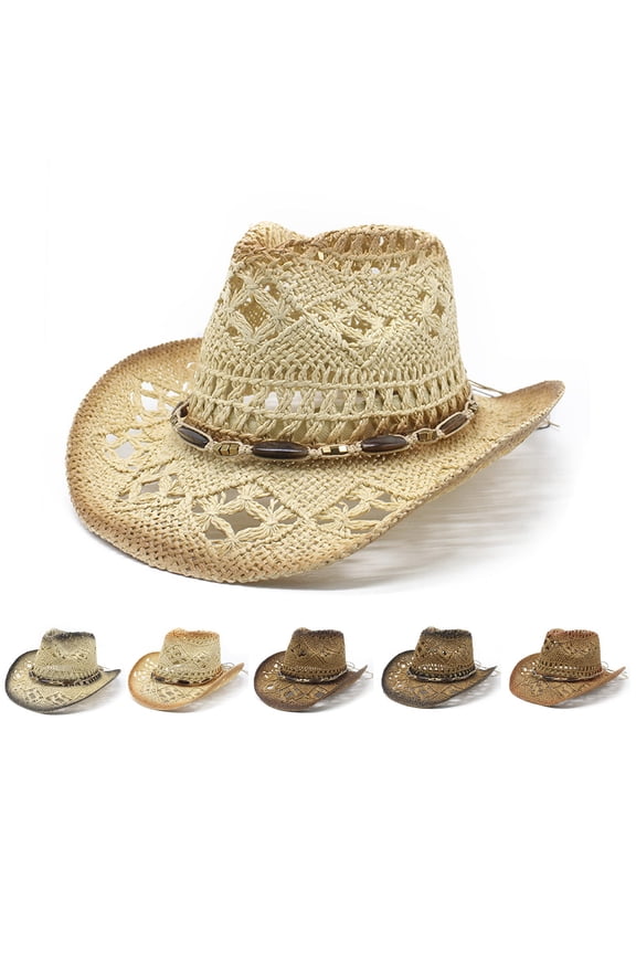 Straw Cowboy Hat For Women And Men With Shape It Brim Western Cowboy Hat