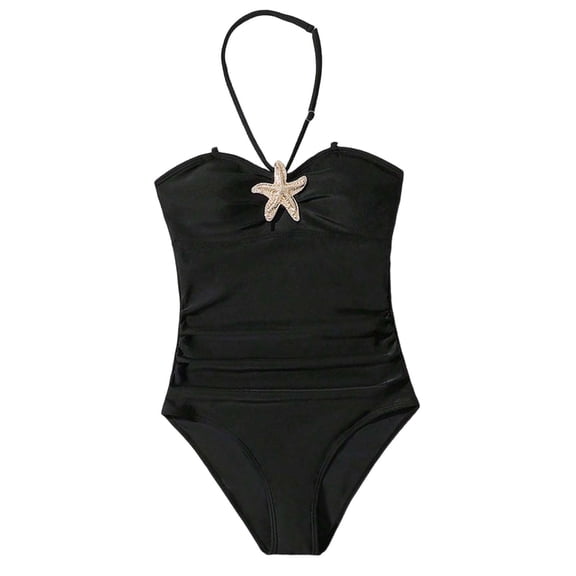 Shadoumai Stylish Solid Color Tween Girls Swimsuit Comfortable Beachwear For Young Ladies,Girls Bathing Suit