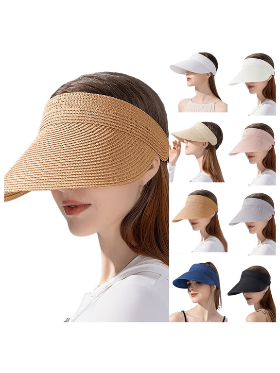 Summer Wide Brim Straw Visor Sun Hat Beach Cap