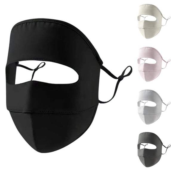 Shadoumai Summer face Gini Sunscreen mask, Full face ice Silk Breathable face Protection Sunshade Cycling mask