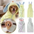 thumbnail image 1 of Shadoumai Super Absorbent Dog Bathrobe, Quick-Drying Dog Towel Robe with Rabbit Ear Hood, Soft Dog Drying Coat for After Bath, Adjustable Pet Robe for Small Medium Dogs and Cats (Light Gray, S), 1 of 5