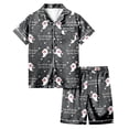 thumbnail image 1 of Shadoumai Halloween Pajamas Set Button Top Cute Graphic Print Short Sleeve Family Easter Outfits Matching Sets Fashion Home Outfit 2-Piece Sleepwear Pjs for, 1 of 5