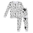 thumbnail image 1 of Shadoumai Outfits Set Pajamas Can Color Cute Graphic Print Hand Paint Pjs Loose Long Sleeve Shirts and Longs Nightwear Set 2 Piece Summer Loungewear, 1 of 4
