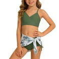 thumbnail image 1 of Shadoumai Teens Girls Swimsuits 2 Piece Bathing Suits 9-16T Ruched Design Tankini Swimwear Set with Padding, 1 of 4