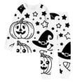 thumbnail image 1 of Shadoumai Halloween Pajamas Coloring Pajamas for Cute Graphic Print Funny Diy Hand Painted Pjs Casual Shirt and Pant Sleepwear with Pockets 2 Piece Sets Pajamas for, 1 of 4