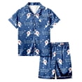 thumbnail image 1 of Shadoumai Teens Silk Halloween Pajamas Size 10-12 Button Up Ghost Print Short Sleeved Button Top Soft Sleepwear Set 2 Piece Sets Pajamas for Teens, 1 of 5