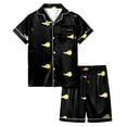 thumbnail image 1 of Shadoumai Silk Halloween Pajamas Size 10 Button Top Pumpkin Print Short Sleeved Button Top Satin Home Outfit 2 Piece Satin Pajama Outfits, 1 of 5