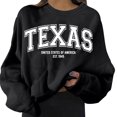 thumbnail image 1 of Shadoumai Texas Sweatshirts For Women Crew Neck Letter Graphic Pullover Relaxed Fit Long Sleeve Hoodie Teens Fall Clothes, 1 of 3