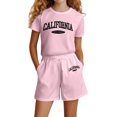 thumbnail image 1 of Shadoumai Toddler Baby Girl Clothes Size 3 Cute Print Short Sleeve T-Shirts Top + Shorts Lightweight Hoodie Pullover Tops Sweatsuit Pants, 1 of 4