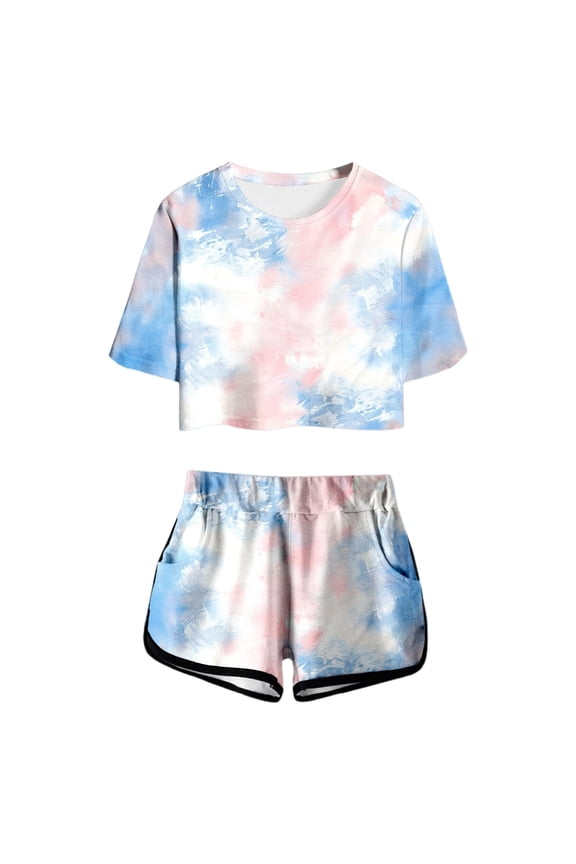 Toddler Baby Girl Clothes Size 3 Graphic Print Short Sleeves Lightweight Pullover Tops and Jogger Pants