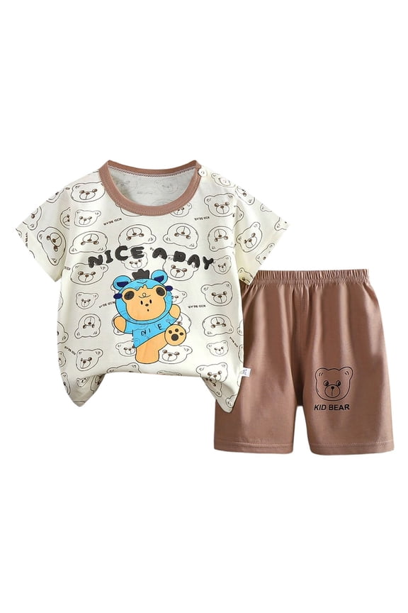 Toddler Boy Outfits 5t Dinosaur Train Round Neck Short Sleeved Sports Suit Loose 2 Piece Basketball Performance Tank Top and Mesh Shorts Set Toddler To Big Kid