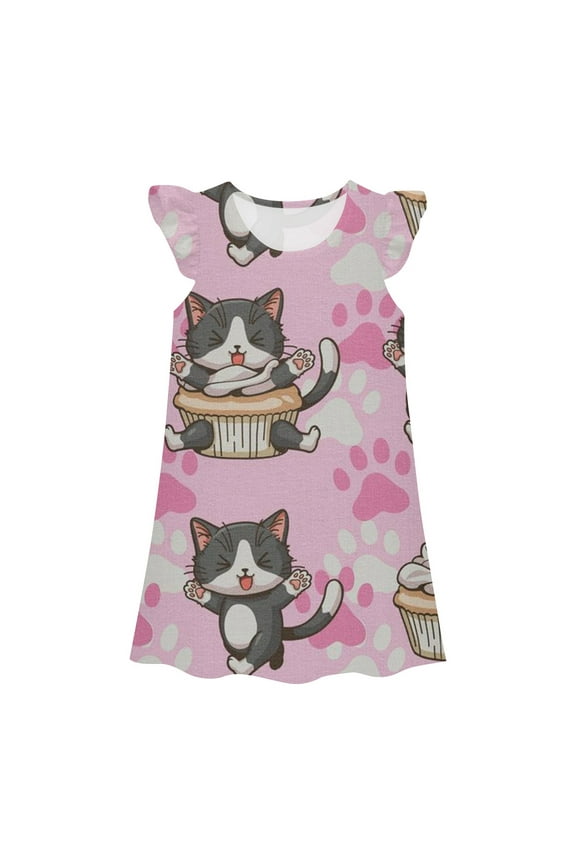 Toddler Girl Dresses 3t Flutter Sleeve Happy Easter Cute Prints Pretty Summer Princess Dresses Baby Girls' Clothing Sets