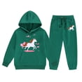 thumbnail image 1 of Shadoumai Toddler Girl Sets Printed Pattern Long Sleeve Soft Sweatshirt Pullover Tops + Joggers Pants Kids Fall Outfits Sweat Suit, 1 of 4