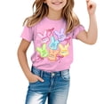 thumbnail image 1 of Shadoumai Toddler Girl Shirts 5t Letter Print Crewneck Shirt Short Sleeve T-Shirt Trendy Summer Tops T-Shirts Toddler To Big Kid, 1 of 4