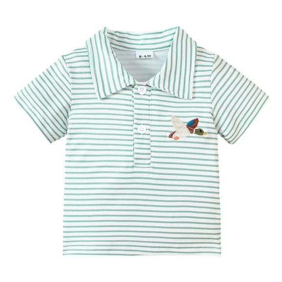 Shadoumai Toddler Polo Shirts Boys 5t Striped Button Down Shirt Short Sleeve T-Shirt Funny Tunic Blouse Summer Shirt with Pocket for Kids