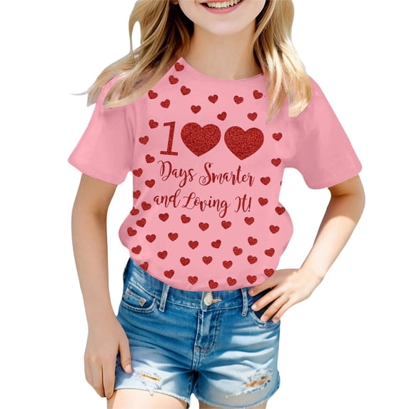 Shadoumai Toddler T Shirts Girls 2t Letter Print Cowl Neck Shirt Short Sleeve T-Shirt Funny Back To School Season T Shirt for Boys and Girls