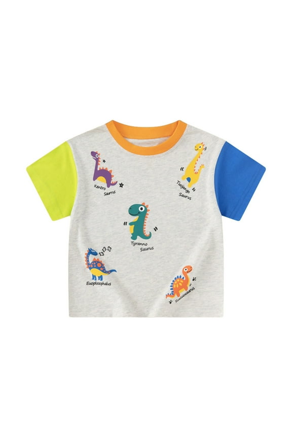 Toddler Tshirts Boys 5t Round Neck Short Sleeve T-Shirts Comfy Preppy Clothes Toddler Boy Clothes