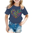 thumbnail image 1 of Shadoumai Toddler Tshirts Girls 5t Letter Graphic Print Round Neck Shirt Short Sleeve T Shirt Top Thin and Light Basic Tees Girls Summer Tops T-Shirts, 1 of 3