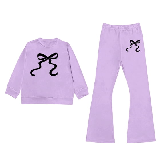Shadoumai Tween Girl Clothes 2 Piece Outfit Summer Long Sleeve Top + Jogger Pants Spring Fall Clothing Set Size 7-14 Years